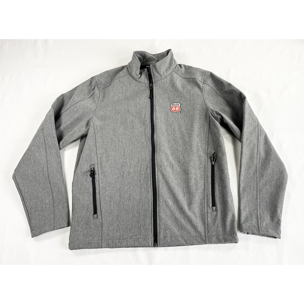 Port Authority Phillips 66 Softshell Jacket Men's Medium Gray Workwear Full Zip